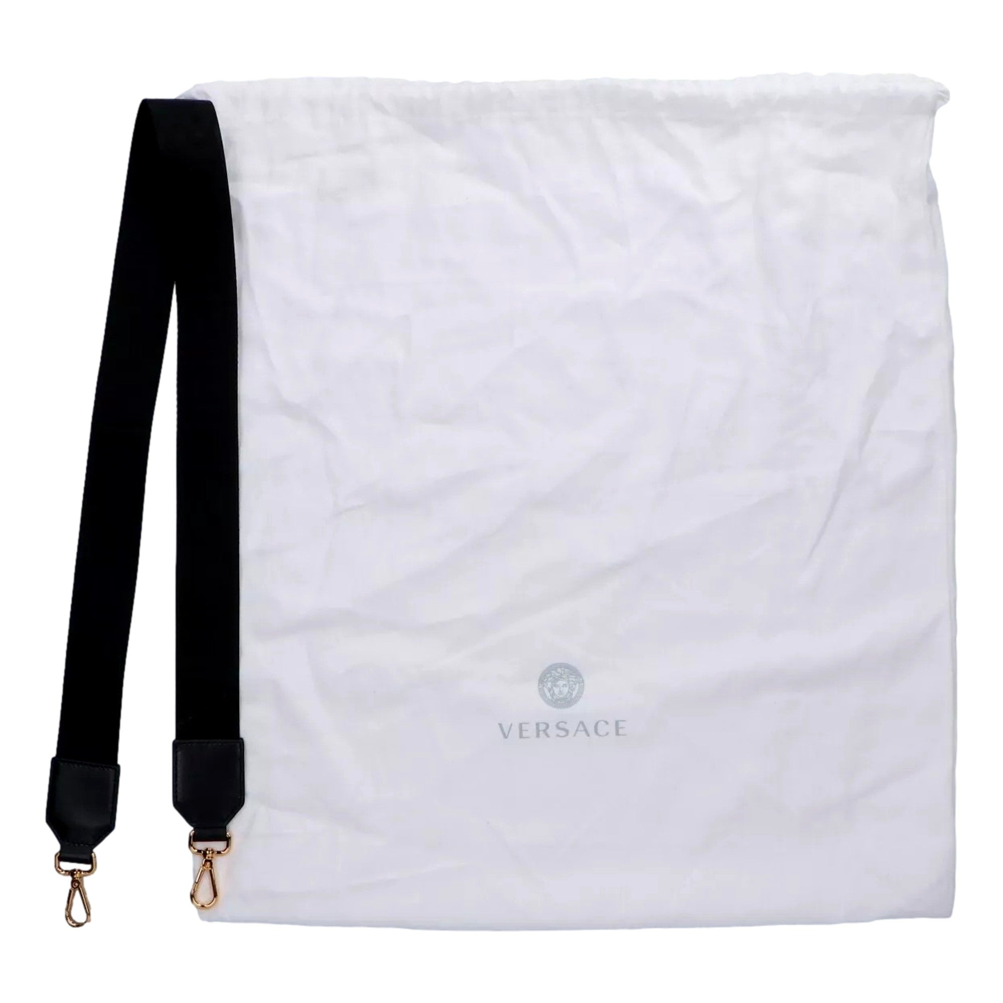Versace Black Canvas Studded Logo Totebag