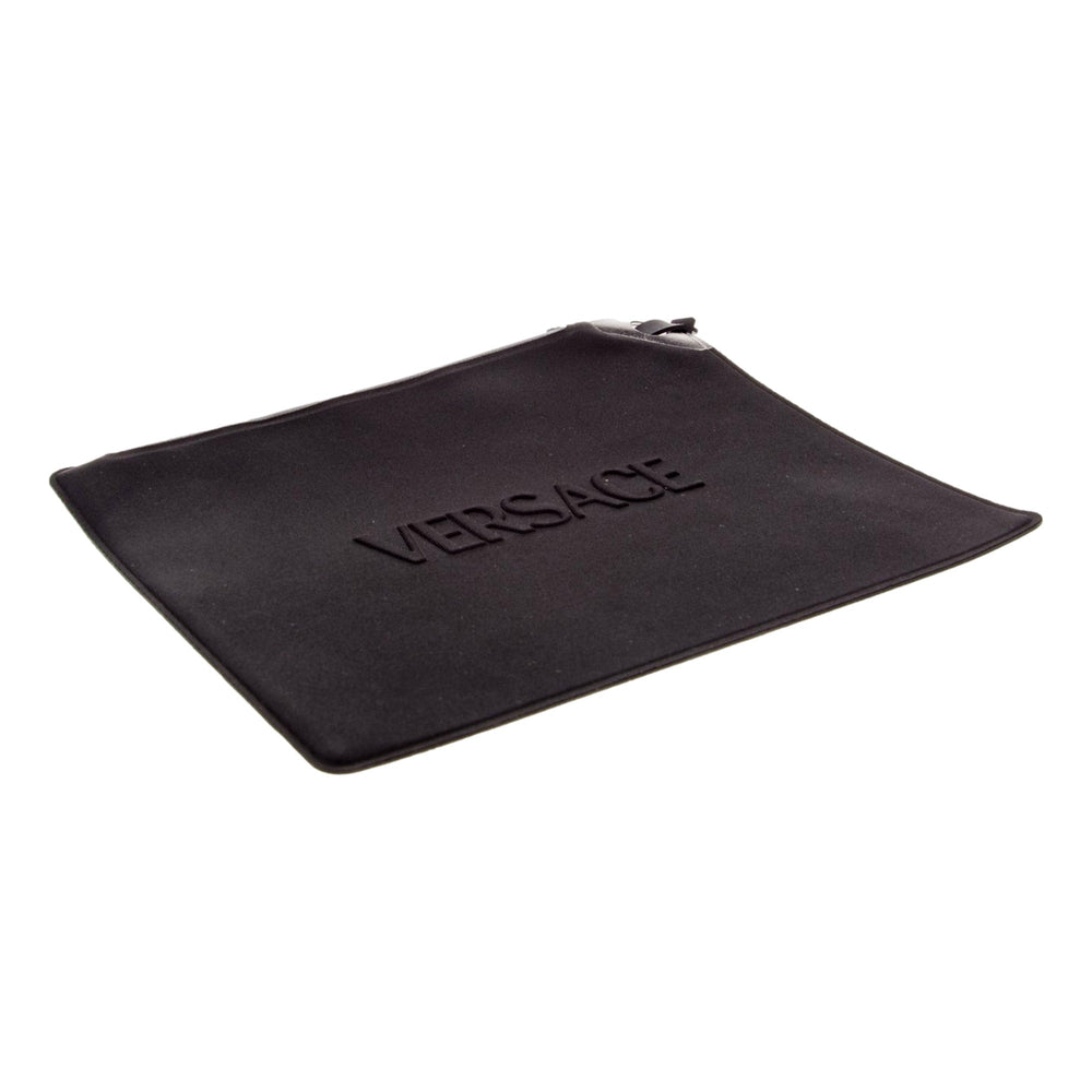 Versace Black Nylon Portfolio Wristlet Pouch
