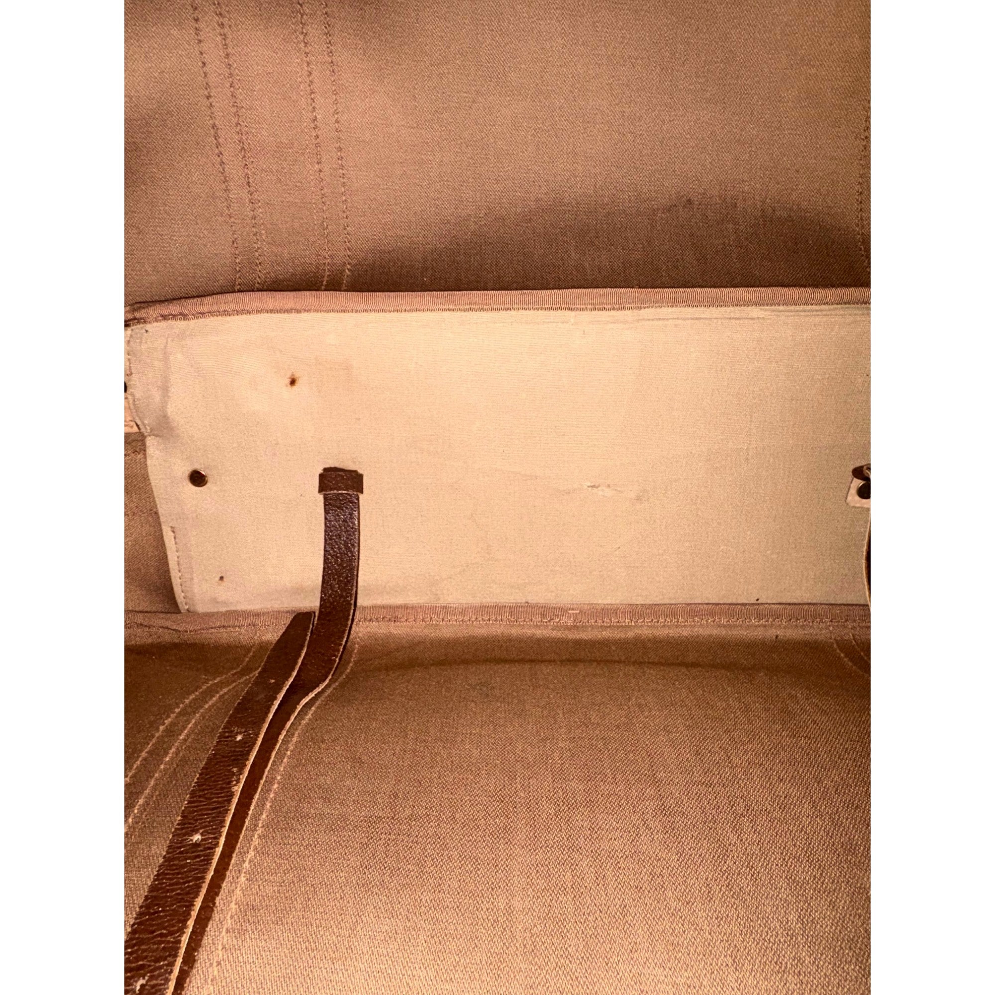 Gucci Vintage GG Monogram Canvas Travel Suitcase with Web Stripe and Leather Trim