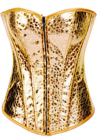 Striking Gold Burlesque Zipper Corset