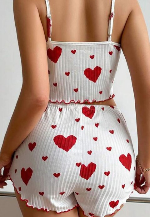 Adorable Heart Print Cami and Shorts Set