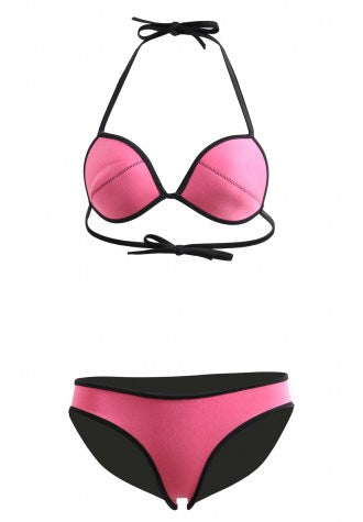 Plain Color Rubber Bikini Set